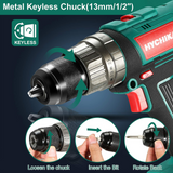 HYCHIKA Brushless Drill Max Torque 530 In-lbs EU/US (18V/20V)